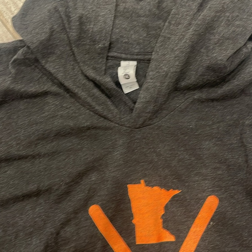 Black Hoodie with Orange MN Graphic - Picture 2 of 2